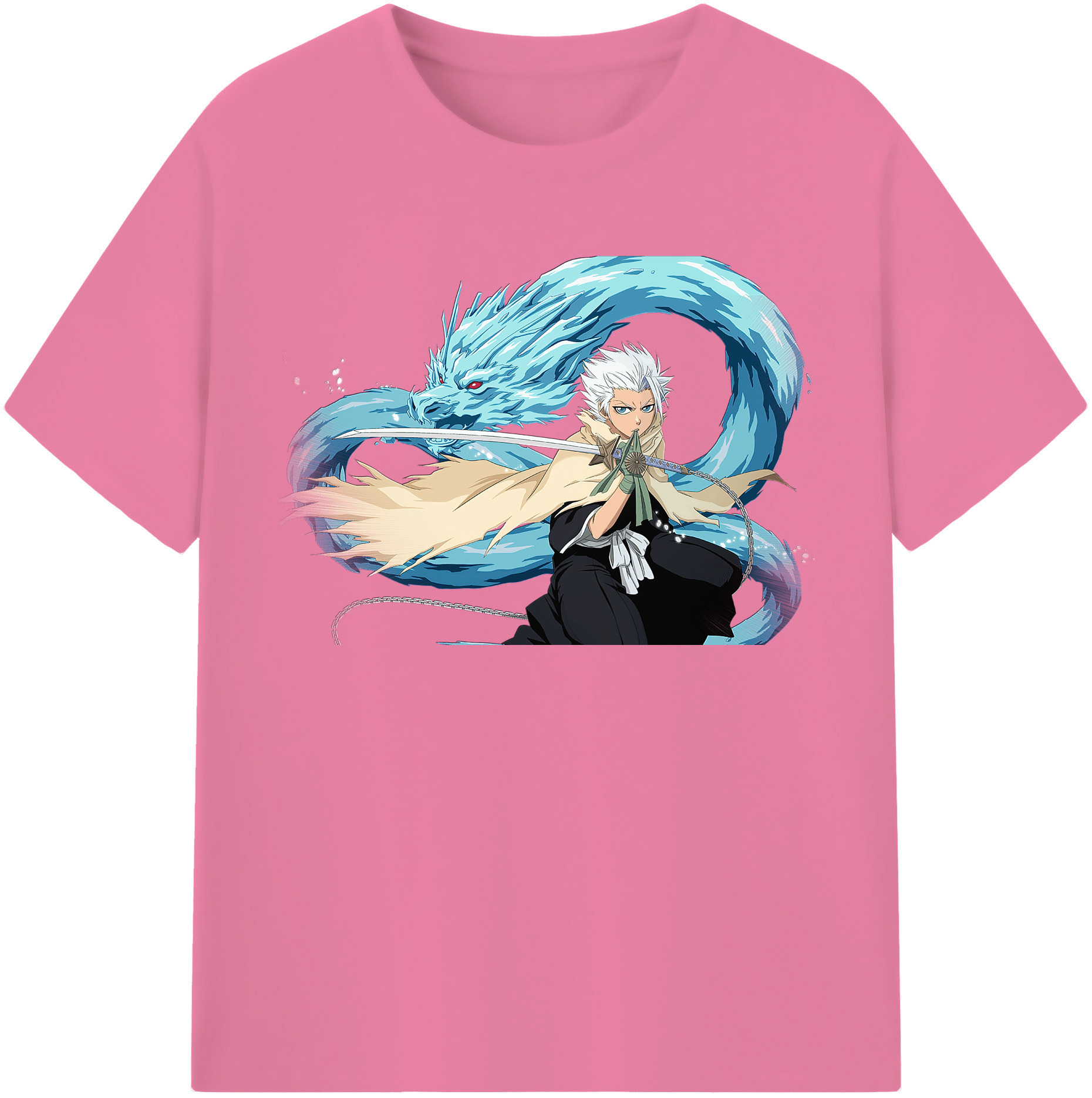 （画像用） ブリーチ 日番谷冬獅郎（ひつがや とうしろう） BLEACH Hitsugaya Toushirou 綿100％半袖Tシャツ（フロントプリント）